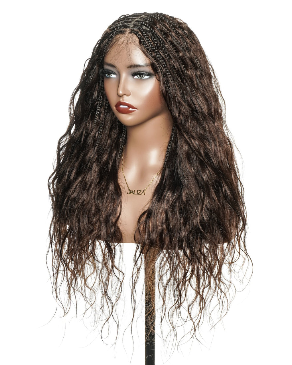 Michelle - Bora Bora Human Hair Body Wave Pre Bleached HD Full Lace Boho Box Braided Wig