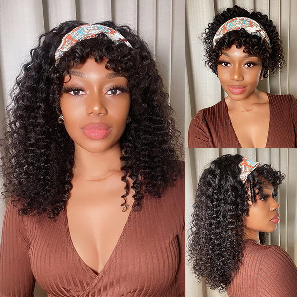 Limited Restock | Deep Wave Headband Wig With Bangs