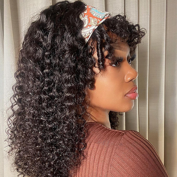 Limited Restock | Deep Wave Headband Wig With Bangs