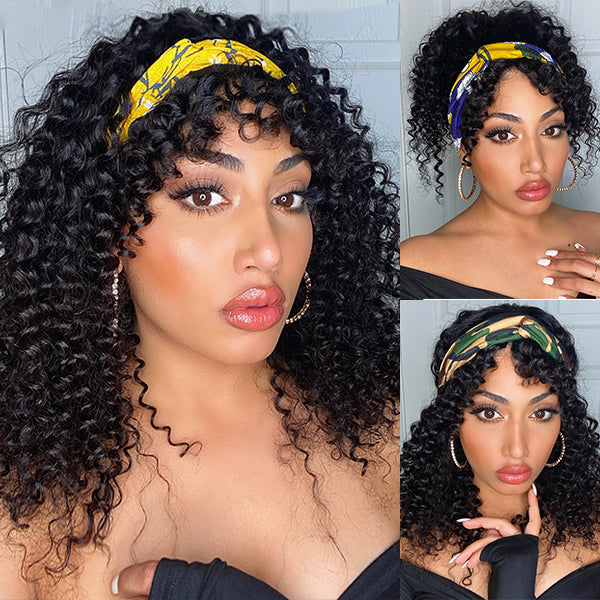 Limited Restock | Deep Wave Headband Wig With Bangs