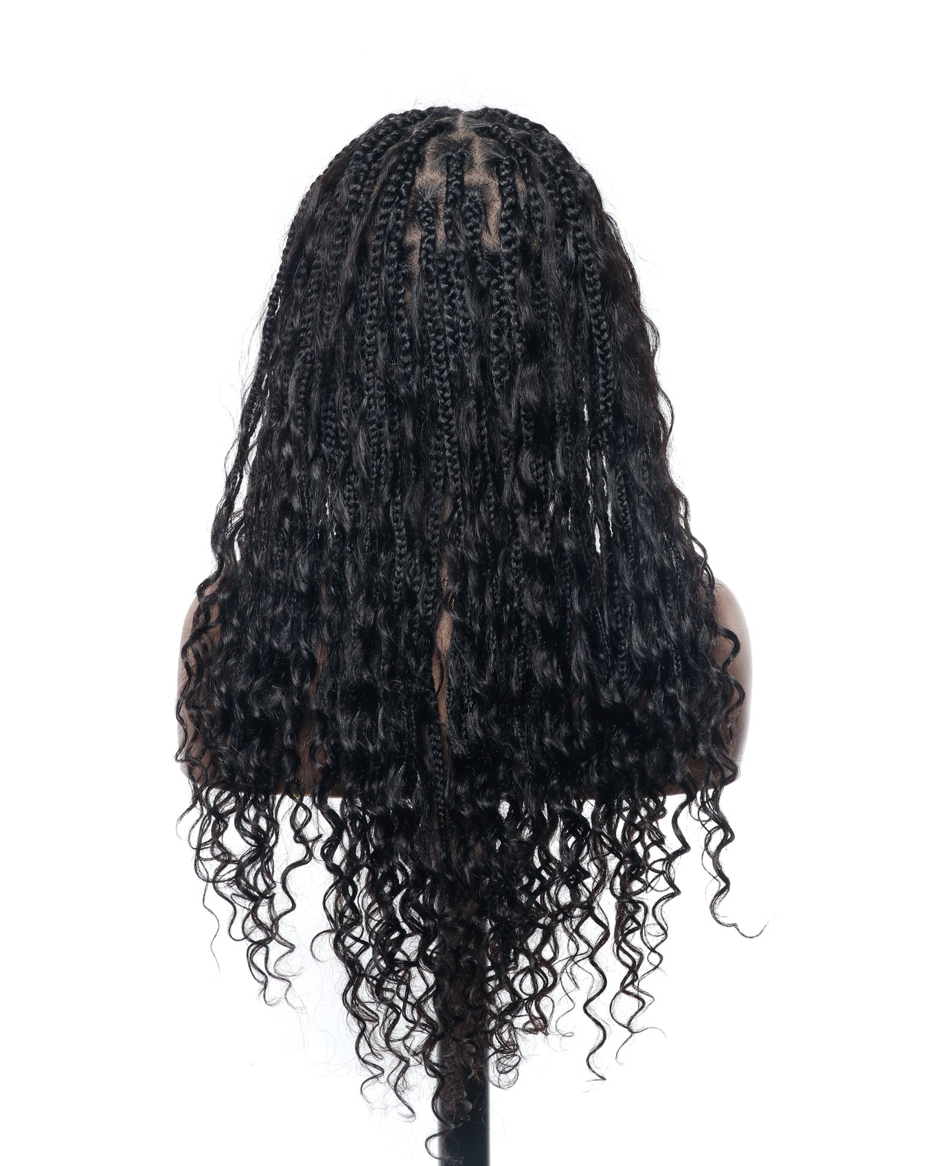 Pre Bleached Human Hair Lace Base 24" HD Full Lace Human Hair Curls Boho Box Braided Wig
