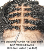Michelle - Bora Bora Human Hair Body Wave Pre Bleached HD Full Lace Boho Box Braided Wig