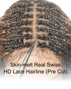 Kiki - 24" HD Full Lace Lightweight Human Hair Curls Boho Box Braided Wig