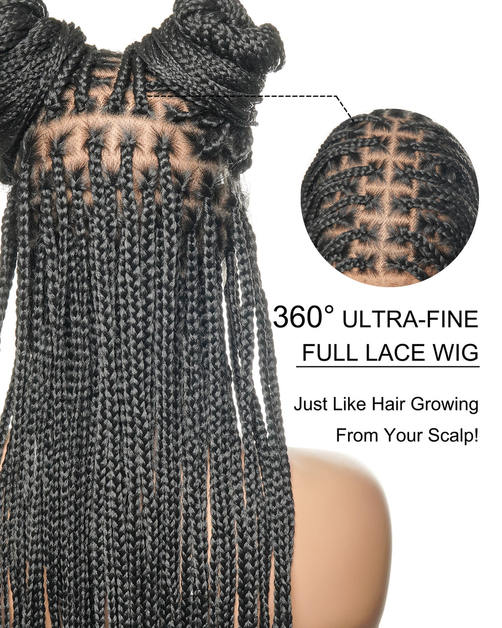 HD Full Lace Knotless Box Braided Wig