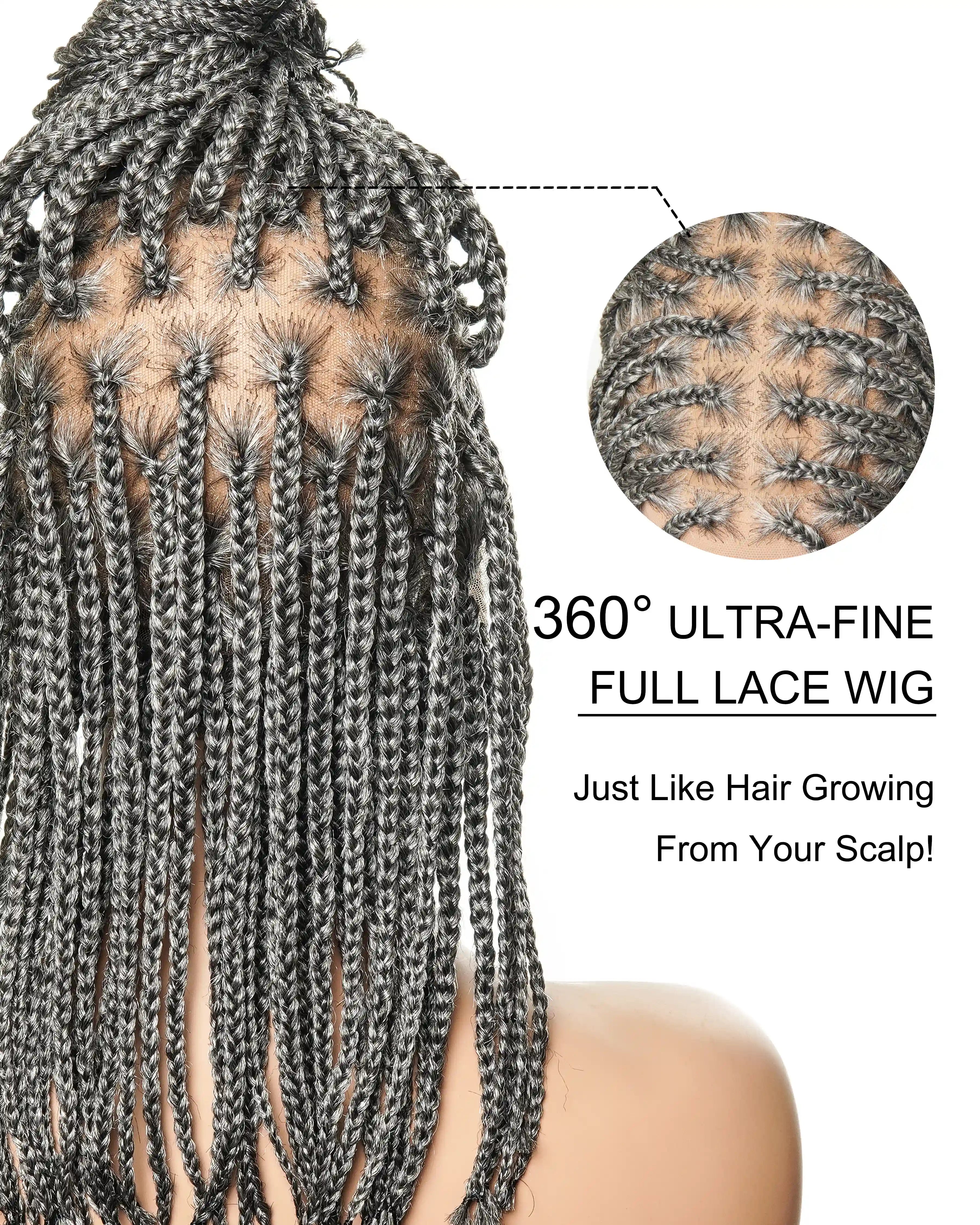 HD Full Lace Knotless Box Braided Wig