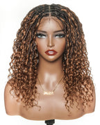 Lola - 16" Pre Bleached HD Full Lace Boho Locs Wig With Human Hair Boho Curls