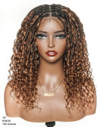 Lola - 16" Pre Bleached HD Full Lace Boho Locs Wig With Human Hair Boho Curls