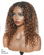 Lola - 16" Pre Bleached HD Full Lace Boho Locs Wig With Human Hair Boho Curls