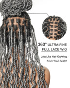 Salon-Level Knotless Locs HD Full Lace 24" 80 Strands Braided Wig