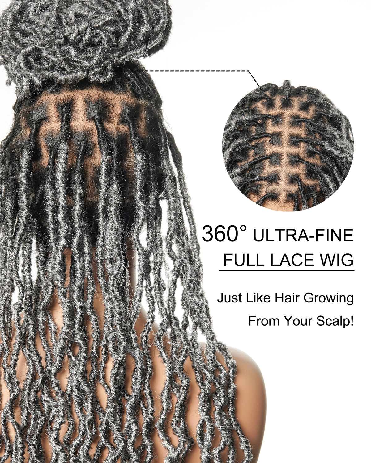Salon-Level Knotless Locs HD Full Lace 24" 80 Strands Braided Wig