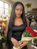 Glamvivi 28" Pre Bleached Glueless 100% Virgin Human Hair HD Lace Straight Wear-to-Go Wig (for US Market Only)