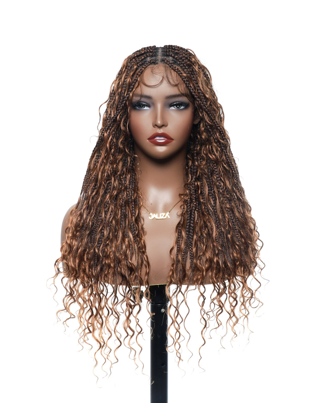 Glueless 16"-24" Pre Cut HD Full Elastic Lace Human Hair Boho Curls Lightweight Ready-To-Go Braided Wig (Lace Not Hand Tied)