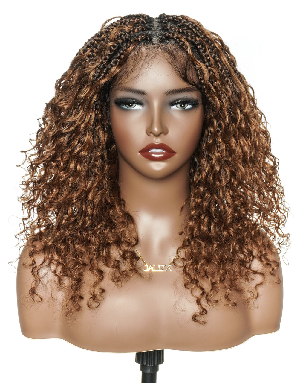 Glueless 16"-24" Pre Cut HD Full Elastic Lace Human Hair Boho Curls Lightweight Ready-To-Go Braided Wig (Lace Not Hand Tied)