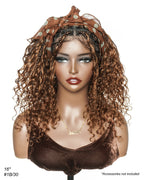 Glueless 16"-24" Pre Cut HD Full Elastic Lace Human Hair Boho Curls Lightweight Ready-To-Go Braided Wig (Lace Not Hand Tied)