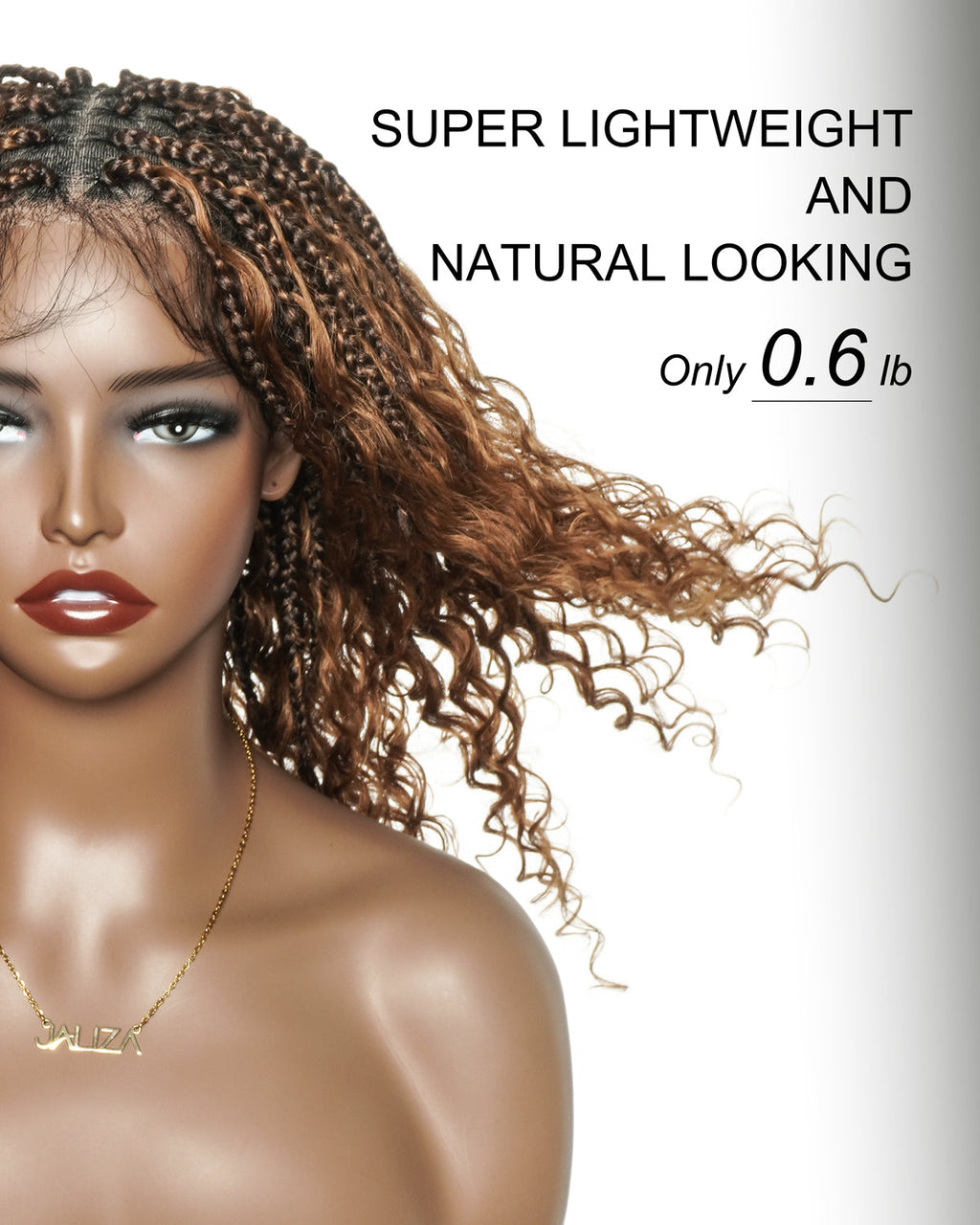 Glueless 16"-24" Pre Cut HD Full Elastic Lace Human Hair Boho Curls Lightweight Ready-To-Go Braided Wig (Lace Not Hand Tied)