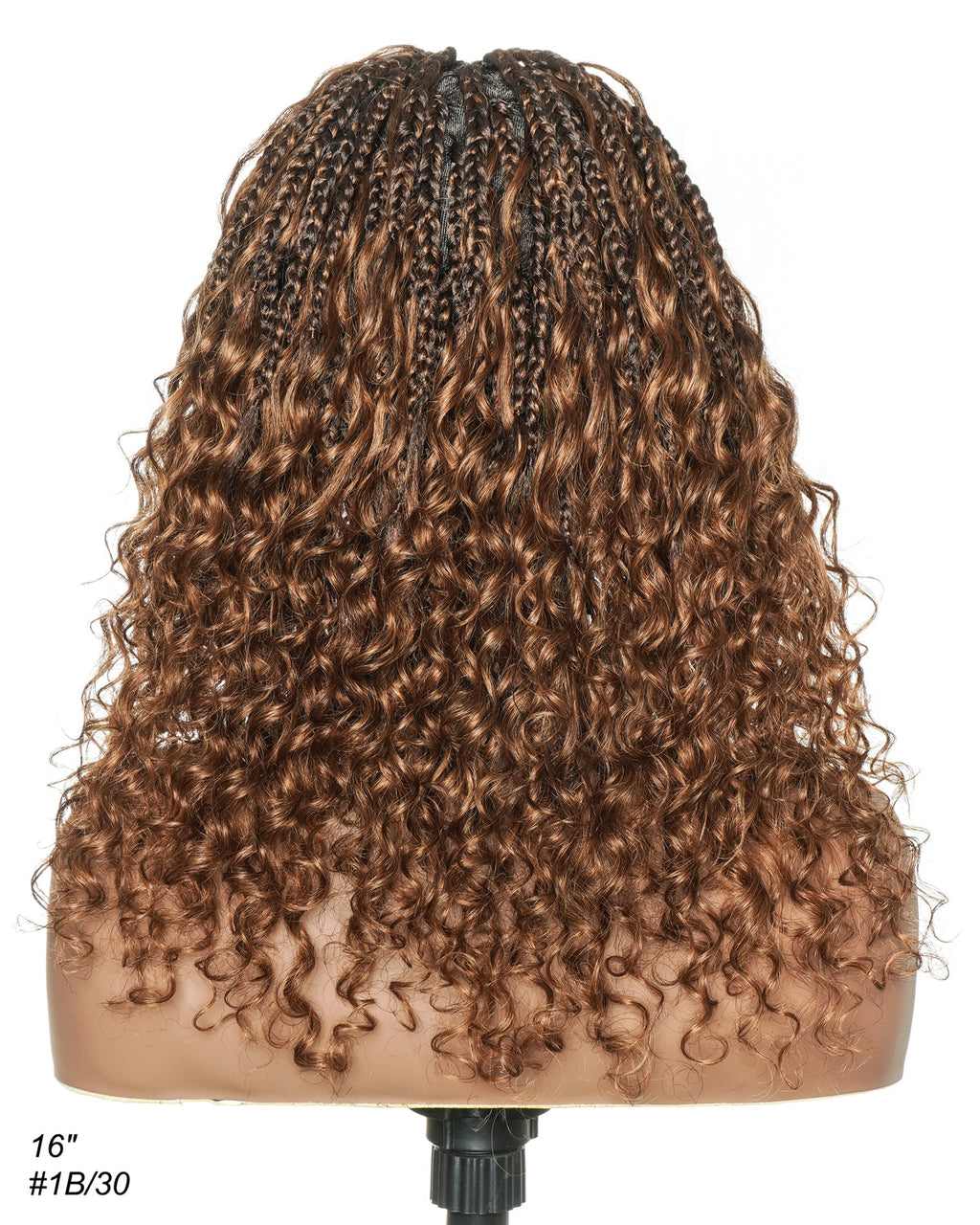 Glueless 16"-24" Pre Cut HD Full Elastic Lace Human Hair Boho Curls Lightweight Ready-To-Go Braided Wig (Lace Not Hand Tied)