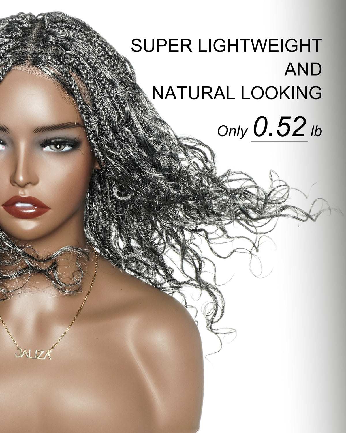 Glueless 16"-24" Pre Cut HD Full Elastic Lace Human Hair Boho Curls Lightweight Ready-To-Go Braided Wig (Lace Not Hand Tied)