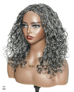Glueless 16"-24" Pre Cut HD Full Elastic Lace Human Hair Boho Curls Lightweight Ready-To-Go Braided Wig (Lace Not Hand Tied)