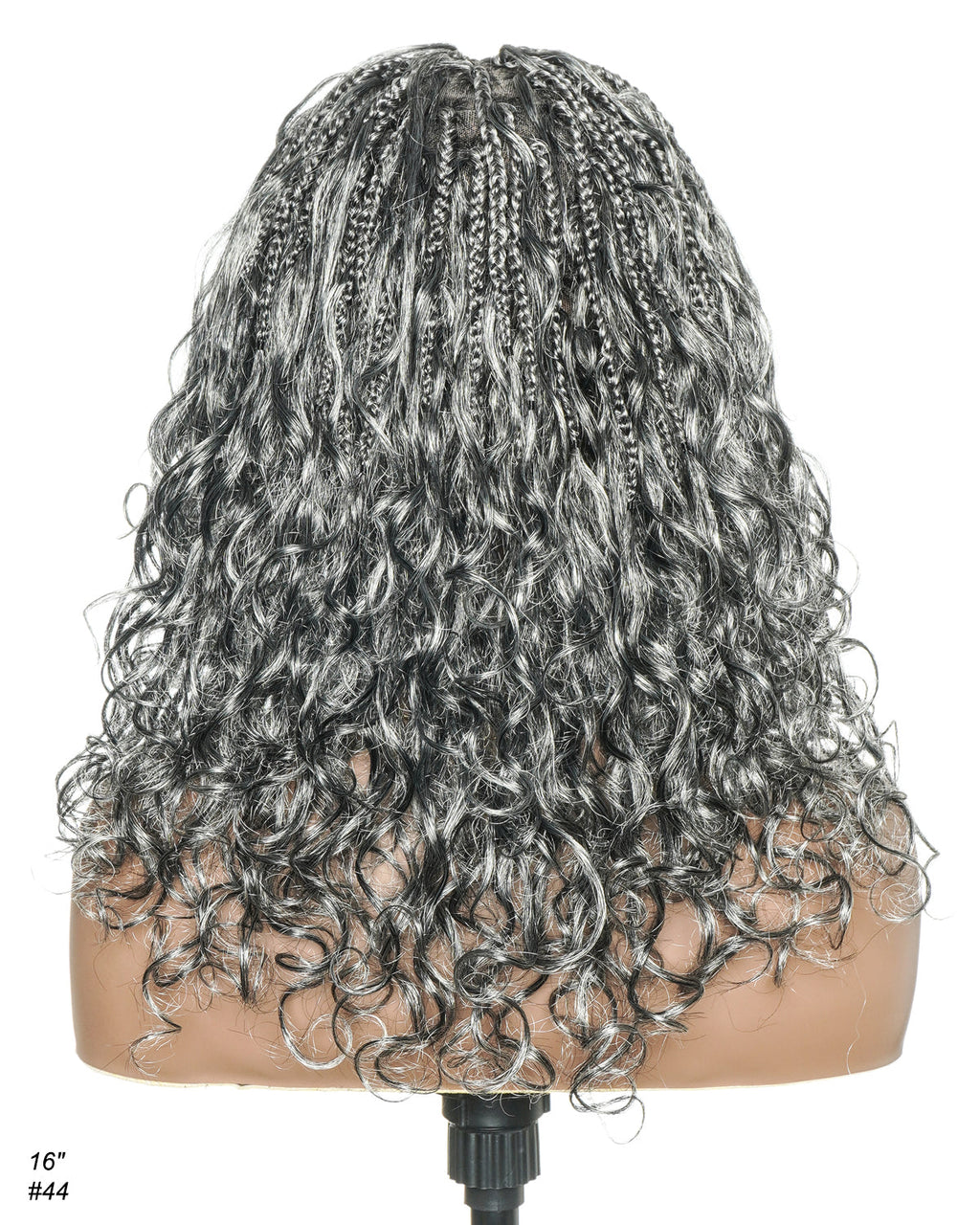 Glueless 16"-24" Pre Cut HD Full Elastic Lace Human Hair Boho Curls Lightweight Ready-To-Go Braided Wig (Lace Not Hand Tied)