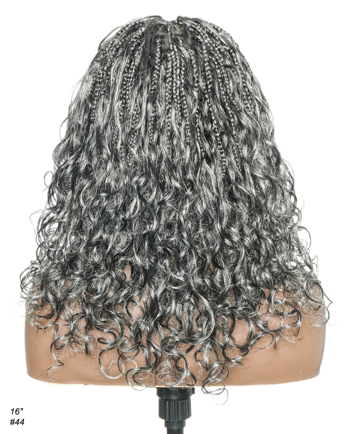 Glueless 16"-24" Pre Cut HD Full Elastic Lace Human Hair Boho Curls Lightweight Ready-To-Go Braided Wig (Lace Not Hand Tied)