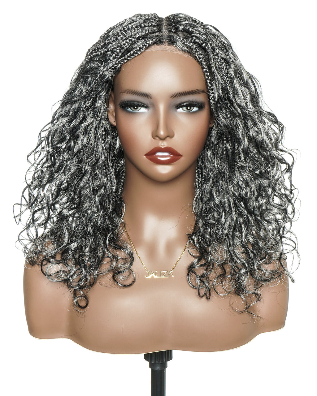 Glueless 16"-24" Pre Cut HD Full Elastic Lace Human Hair Boho Curls Lightweight Ready-To-Go Braided Wig (Lace Not Hand Tied)