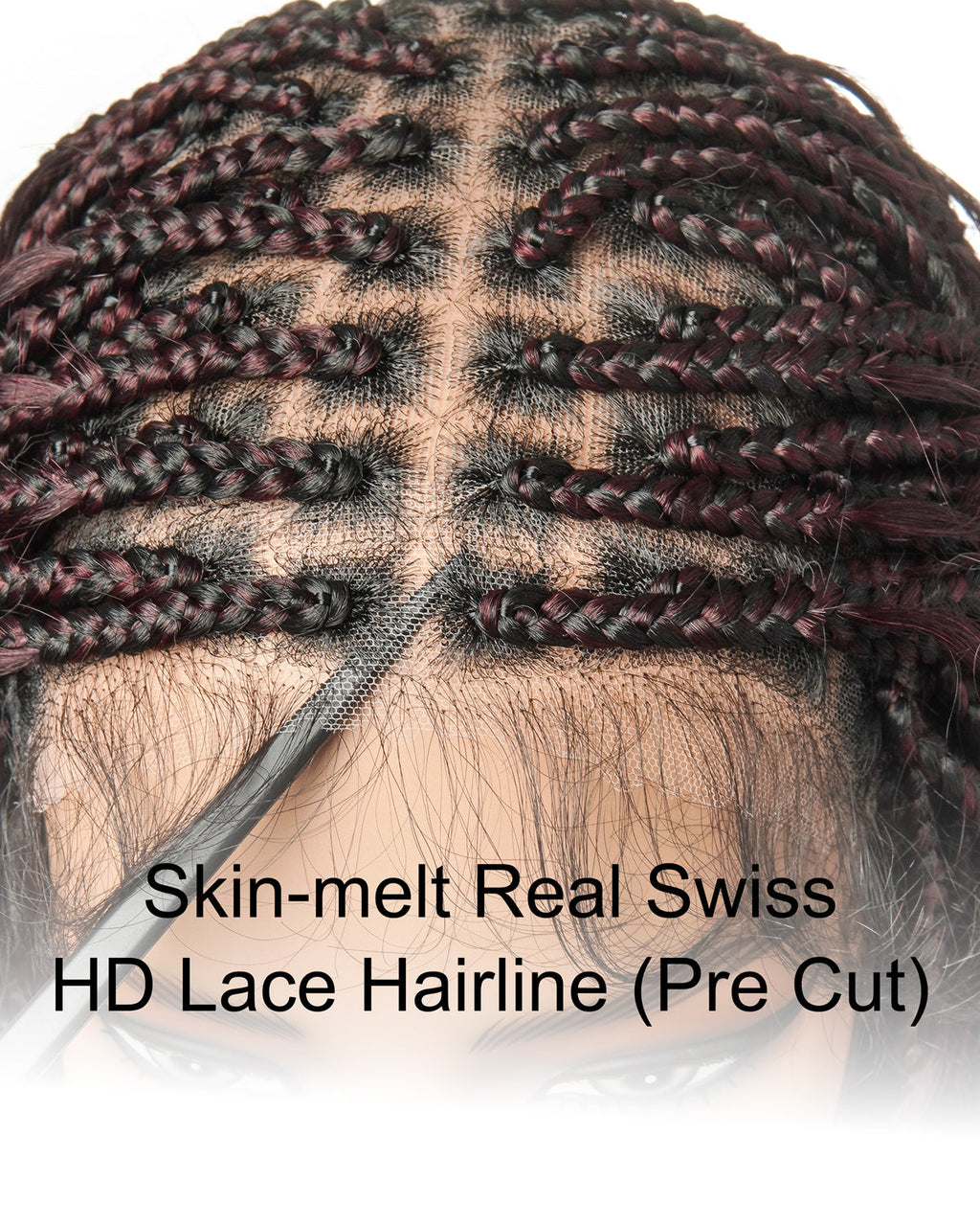 Glueless 16"-24" Pre Cut HD Full Elastic Lace Human Hair Boho Curls Lightweight Ready-To-Go Braided Wig (Lace Not Hand Tied)