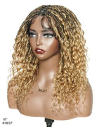 Glueless 16"-24" Pre Cut HD Full Elastic Lace Human Hair Boho Curls Lightweight Ready-To-Go Braided Wig (Lace Not Hand Tied)