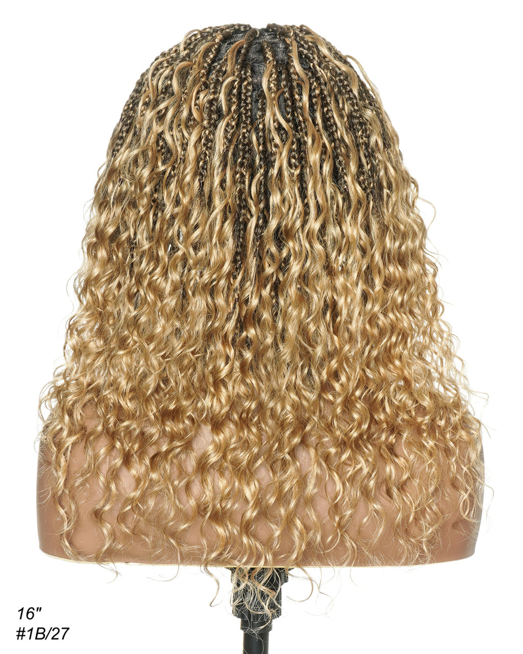 Glueless 16"-24" Pre Cut HD Full Elastic Lace Human Hair Boho Curls Lightweight Ready-To-Go Braided Wig (Lace Not Hand Tied)