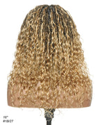 Glueless 16"-24" Pre Cut HD Full Elastic Lace Human Hair Boho Curls Lightweight Ready-To-Go Braided Wig (Lace Not Hand Tied)