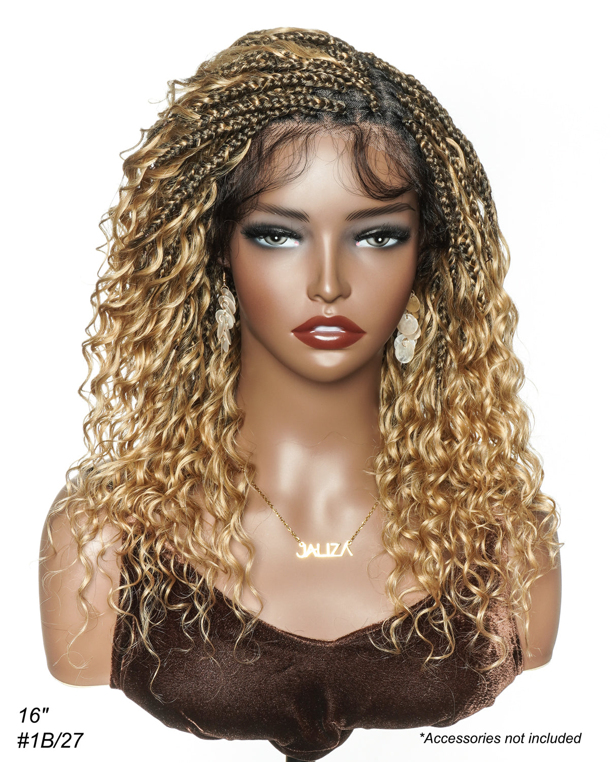 Glueless 16"-24" Pre Cut HD Full Elastic Lace Human Hair Boho Curls Lightweight Ready-To-Go Braided Wig (Lace Not Hand Tied)