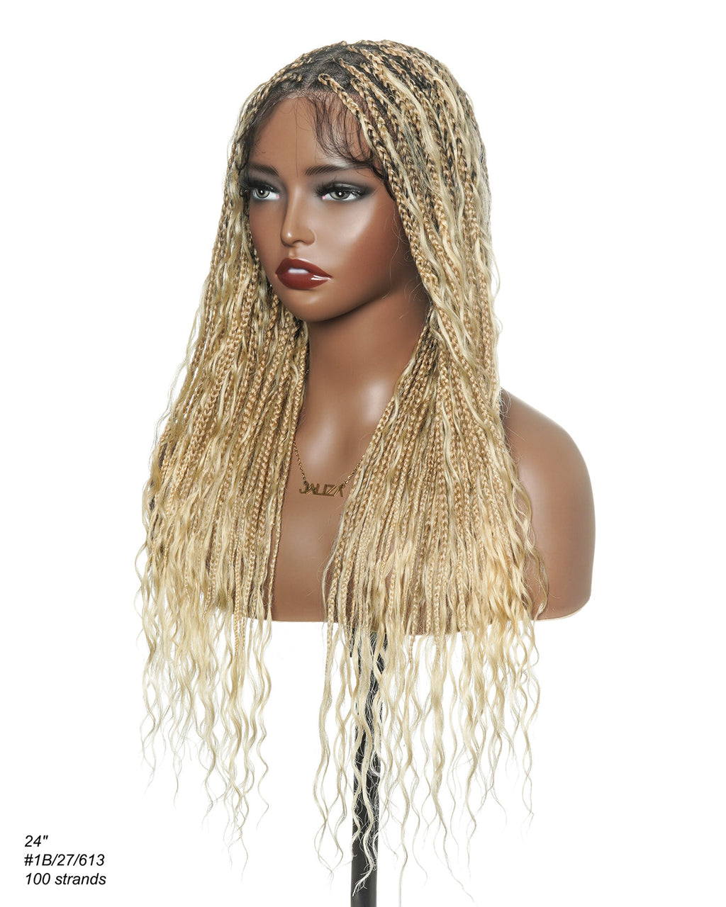 Glueless 16"-24" Pre Cut HD Full Elastic Lace Human Hair Boho Curls Lightweight Ready-To-Go Braided Wig (Lace Not Hand Tied)