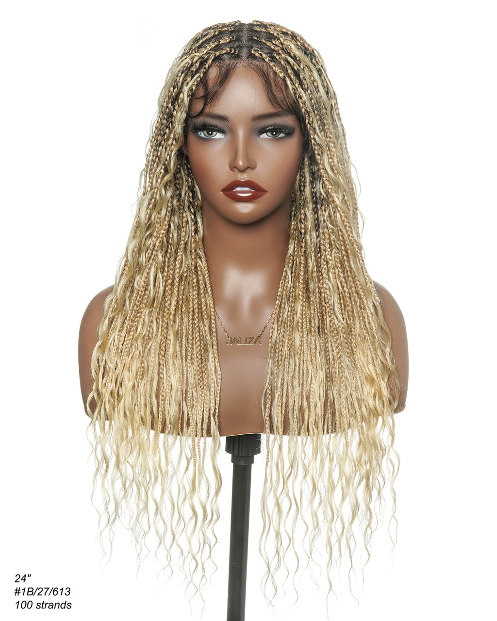 Glueless 16"-24" Pre Cut HD Full Elastic Lace Human Hair Boho Curls Lightweight Ready-To-Go Braided Wig (Lace Not Hand Tied)