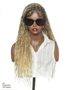 Glueless 16"-24" Pre Cut HD Full Elastic Lace Human Hair Boho Curls Lightweight Ready-To-Go Braided Wig (Lace Not Hand Tied)