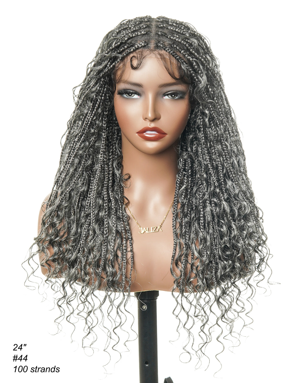 Glueless 16"-24" Pre Cut HD Full Elastic Lace Human Hair Boho Curls Lightweight Ready-To-Go Braided Wig (Lace Not Hand Tied)