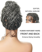 Glueless 16"-24" Pre Cut HD Full Elastic Lace Human Hair Boho Curls Lightweight Ready-To-Go Braided Wig (Lace Not Hand Tied)