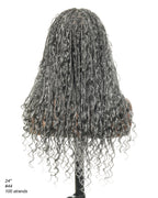 Glueless 16"-24" Pre Cut HD Full Elastic Lace Human Hair Boho Curls Lightweight Ready-To-Go Braided Wig (Lace Not Hand Tied)