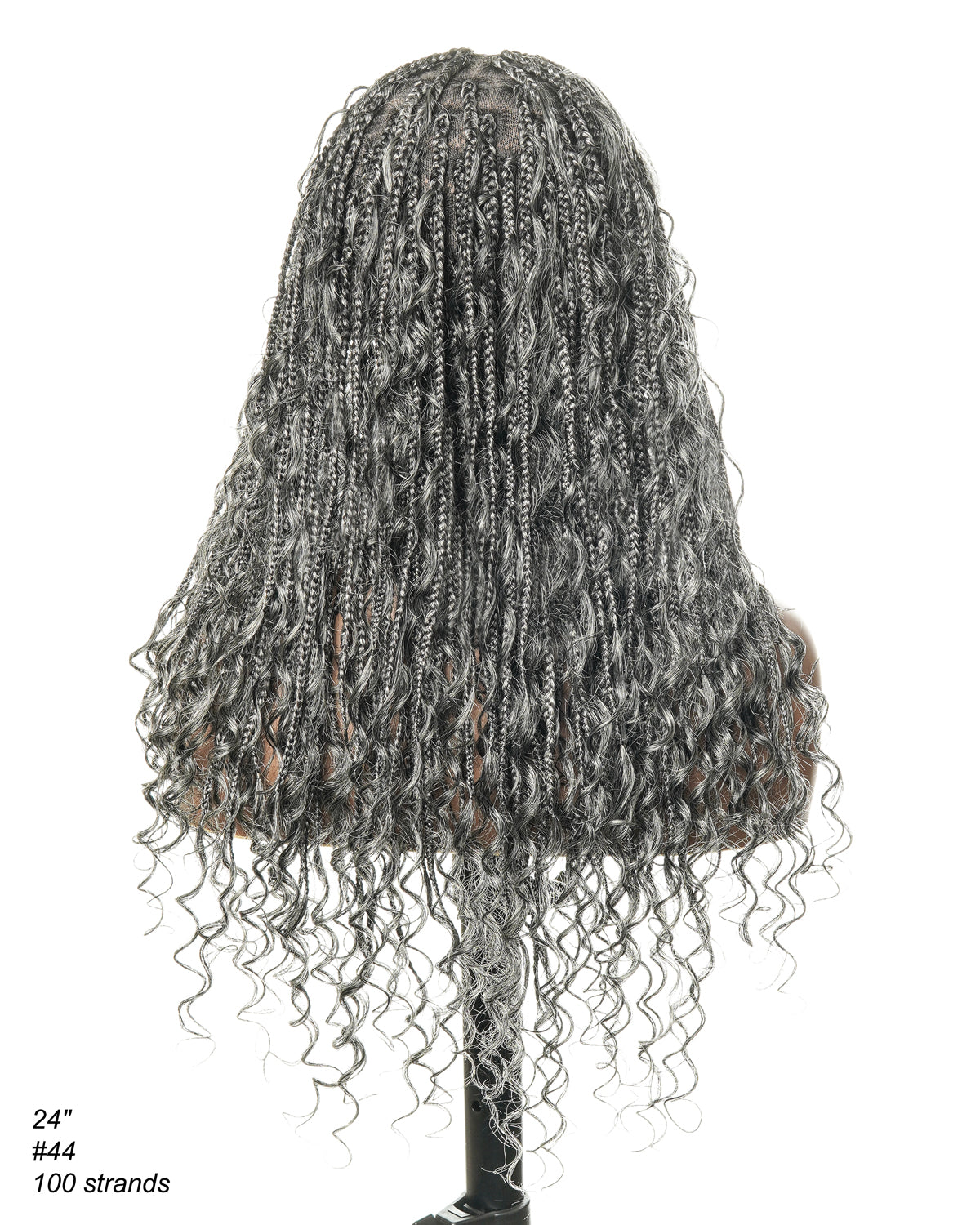 Glueless 16"-24" Pre Cut HD Full Elastic Lace Human Hair Boho Curls Lightweight Ready-To-Go Braided Wig (Lace Not Hand Tied)