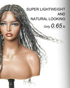 Glueless 16"-24" Pre Cut HD Full Elastic Lace Human Hair Boho Curls Lightweight Ready-To-Go Braided Wig (Lace Not Hand Tied)