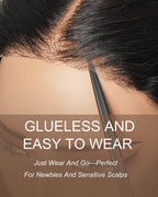 Glamvivi 28" Pre Bleached Glueless 100% Virgin Human Hair HD Lace Straight Wear-to-Go Wig (for US Market Only)