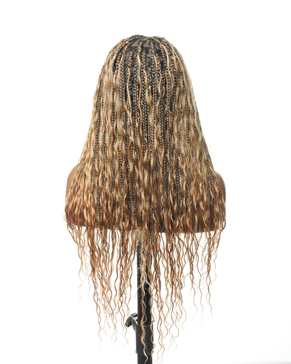 Pre Bleached Human Hair Lace Base 24" HD Full Lace Human Hair Curls Boho Box Braided Wig