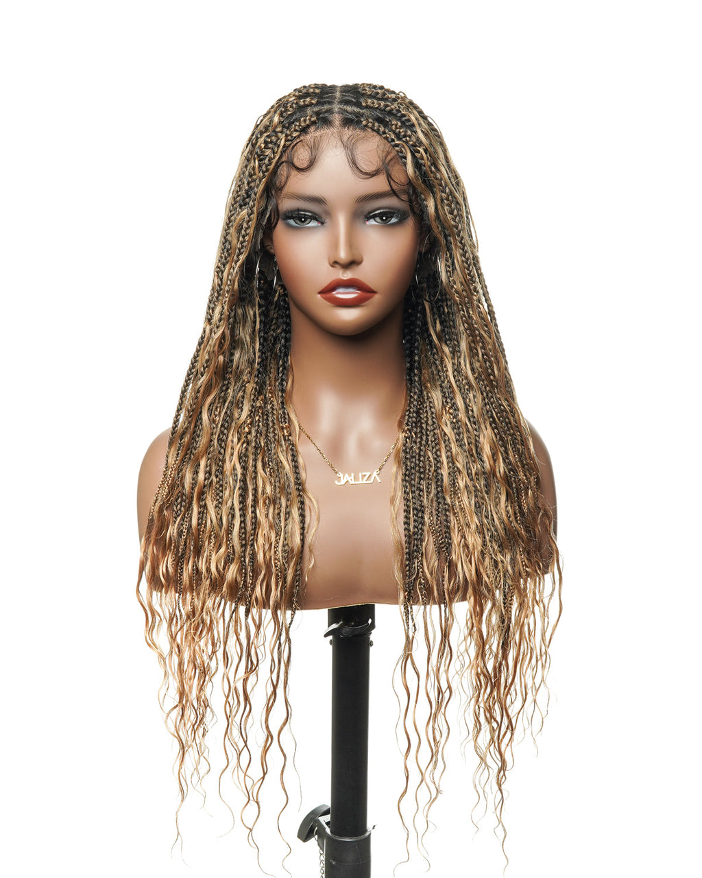 Kiki - 24" HD Full Lace Lightweight Human Hair Curls Boho Box Braided Wig