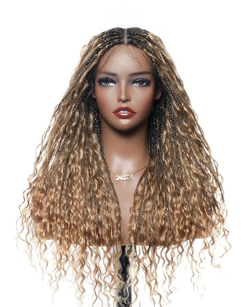 Pre Bleached Human Hair Lace Base 24" HD Full Lace Human Hair Curls Boho Box Braided Wig