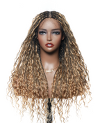 Pre Bleached Human Hair Lace Base 24" HD Full Lace Human Hair Curls Boho Box Braided Wig