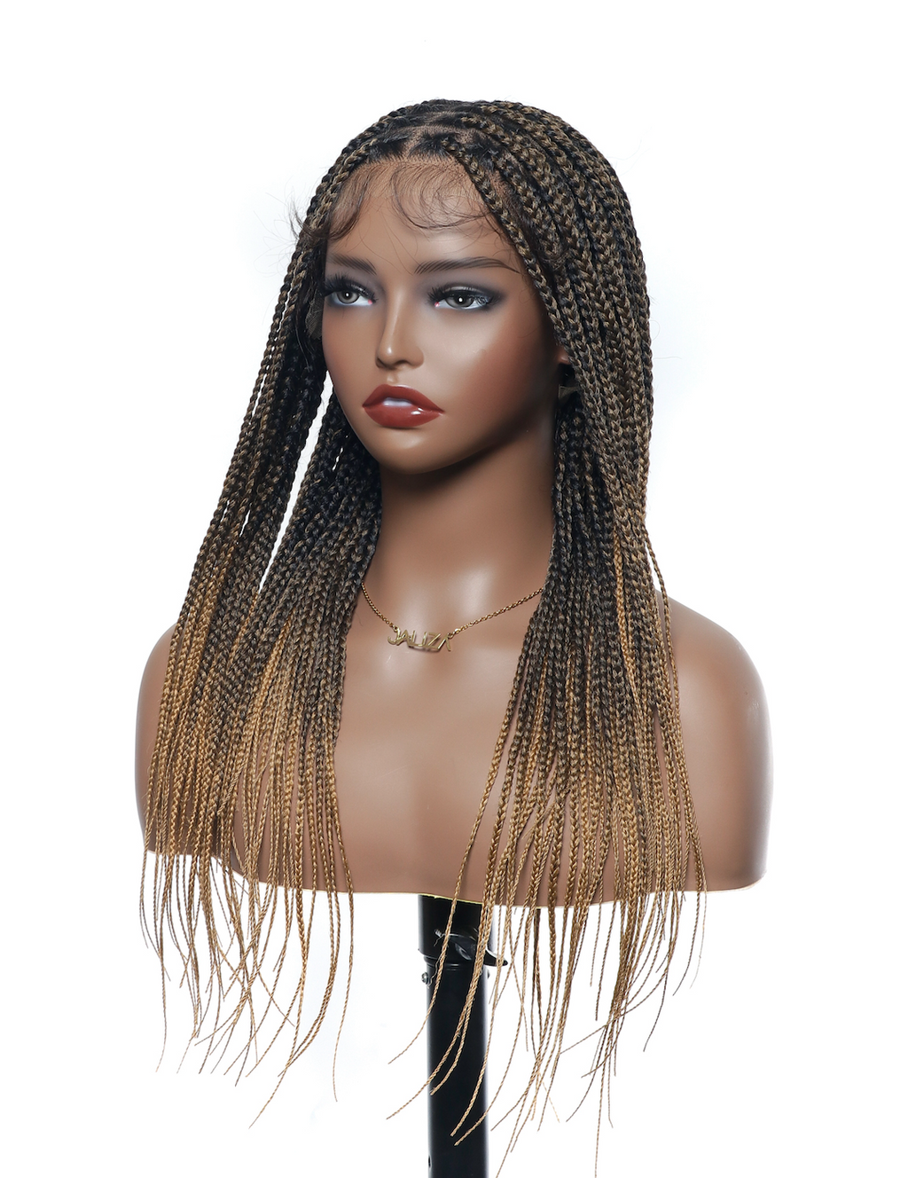24"  Pre Bleached Human Hair Lace Lightweight Knotless HD Lace Box Braided Wig
