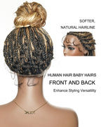 Kiki - 24" HD Full Lace Lightweight Human Hair Curls Boho Box Braided Wig