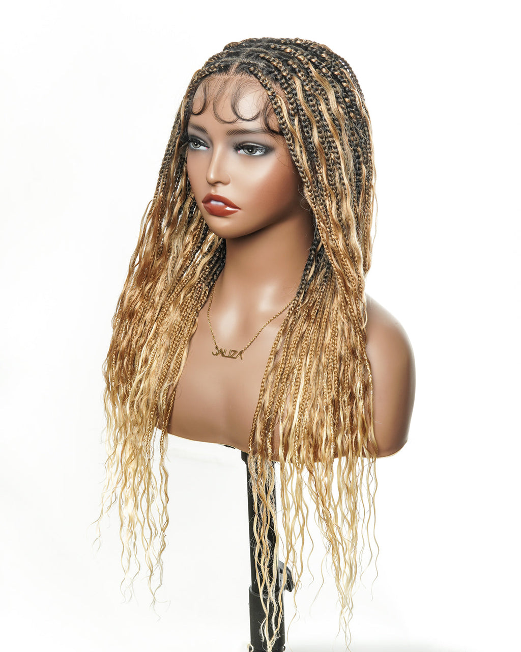 Kiki - 24" HD Full Lace Lightweight Human Hair Curls Boho Box Braided Wig