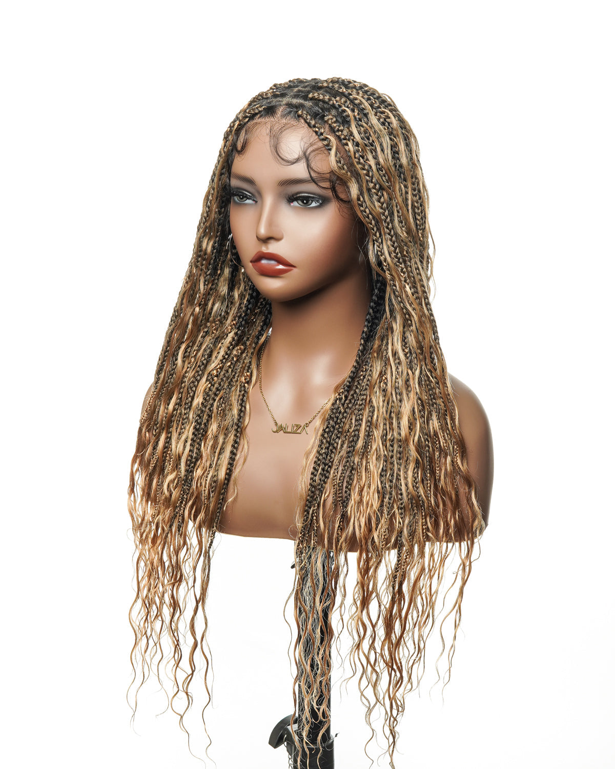 Pre Bleached Human Hair Lace Base 24" HD Full Lace Human Hair Curls Boho Box Braided Wig