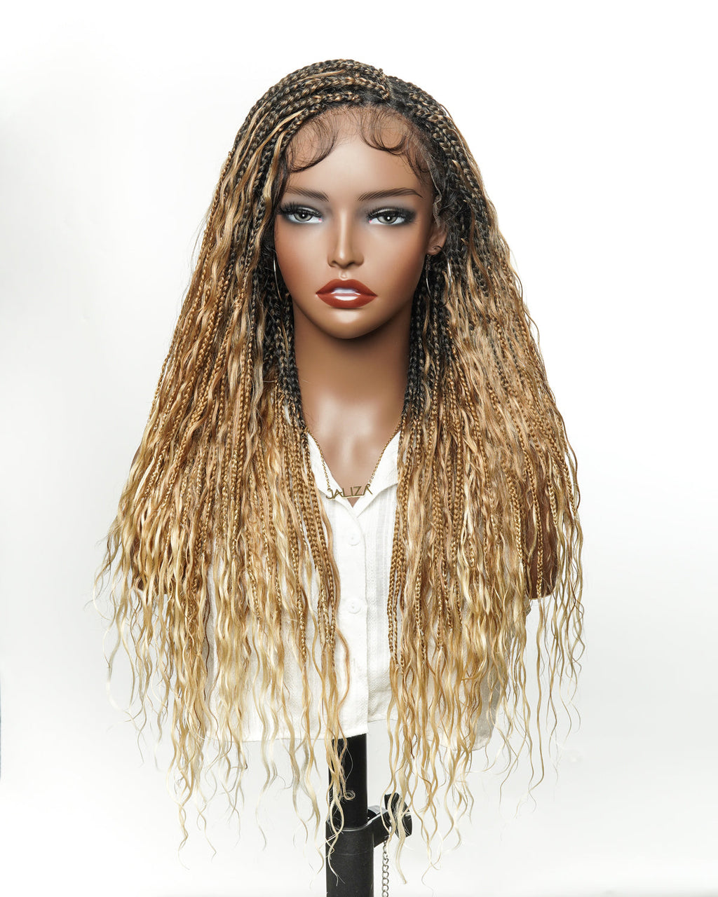 Kiki - 24" HD Full Lace Lightweight Human Hair Curls Boho Box Braided Wig
