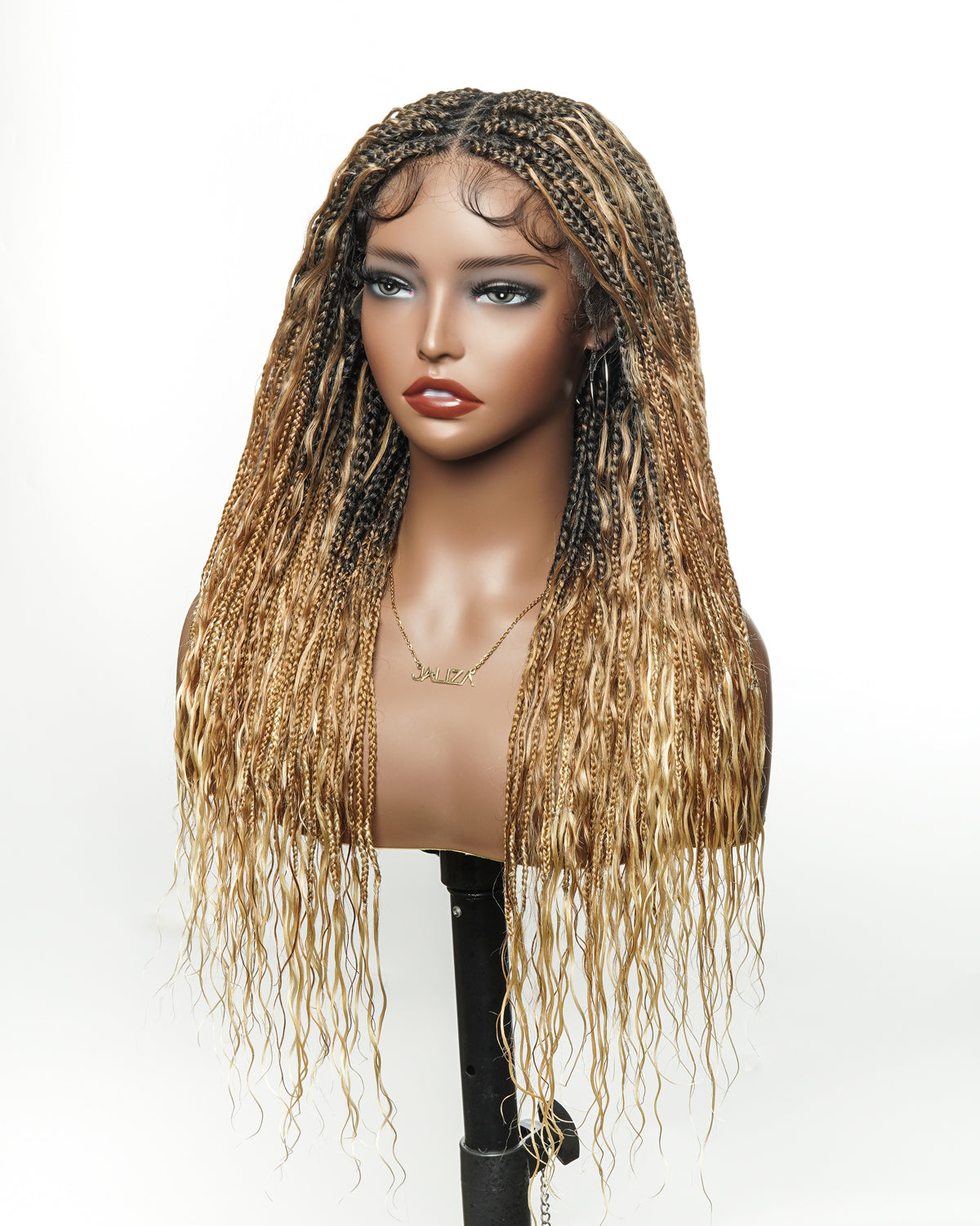 Kiki - 24" HD Full Lace Lightweight Human Hair Curls Boho Box Braided Wig