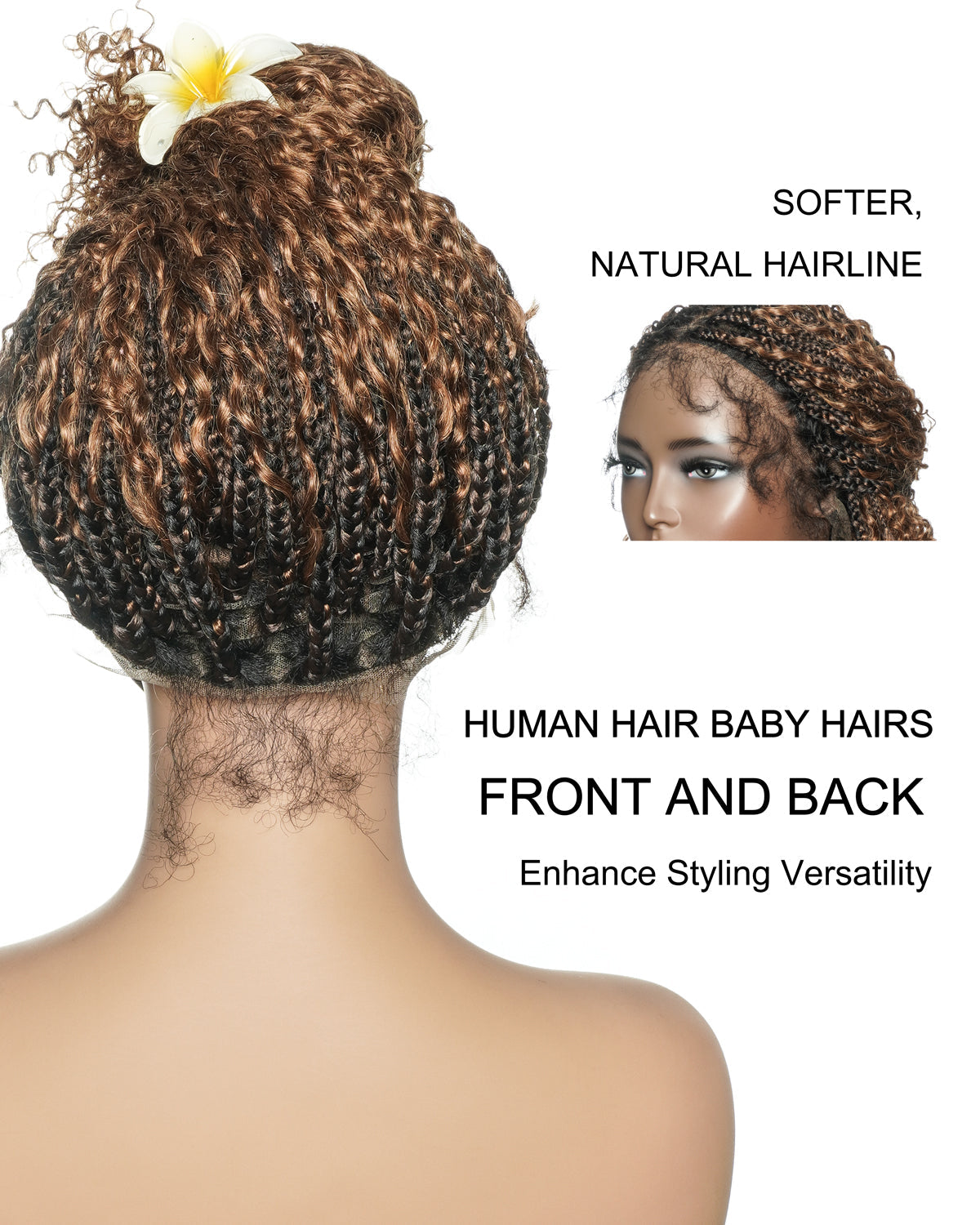 Lulu - Bora Bora Pre Bleached HD Full Lace Human Hair Curly Wave Boho Box Braided Wig